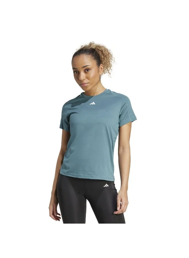 اديداس تي شيرت وي كرو أخضر نسائي قصير الأكمام